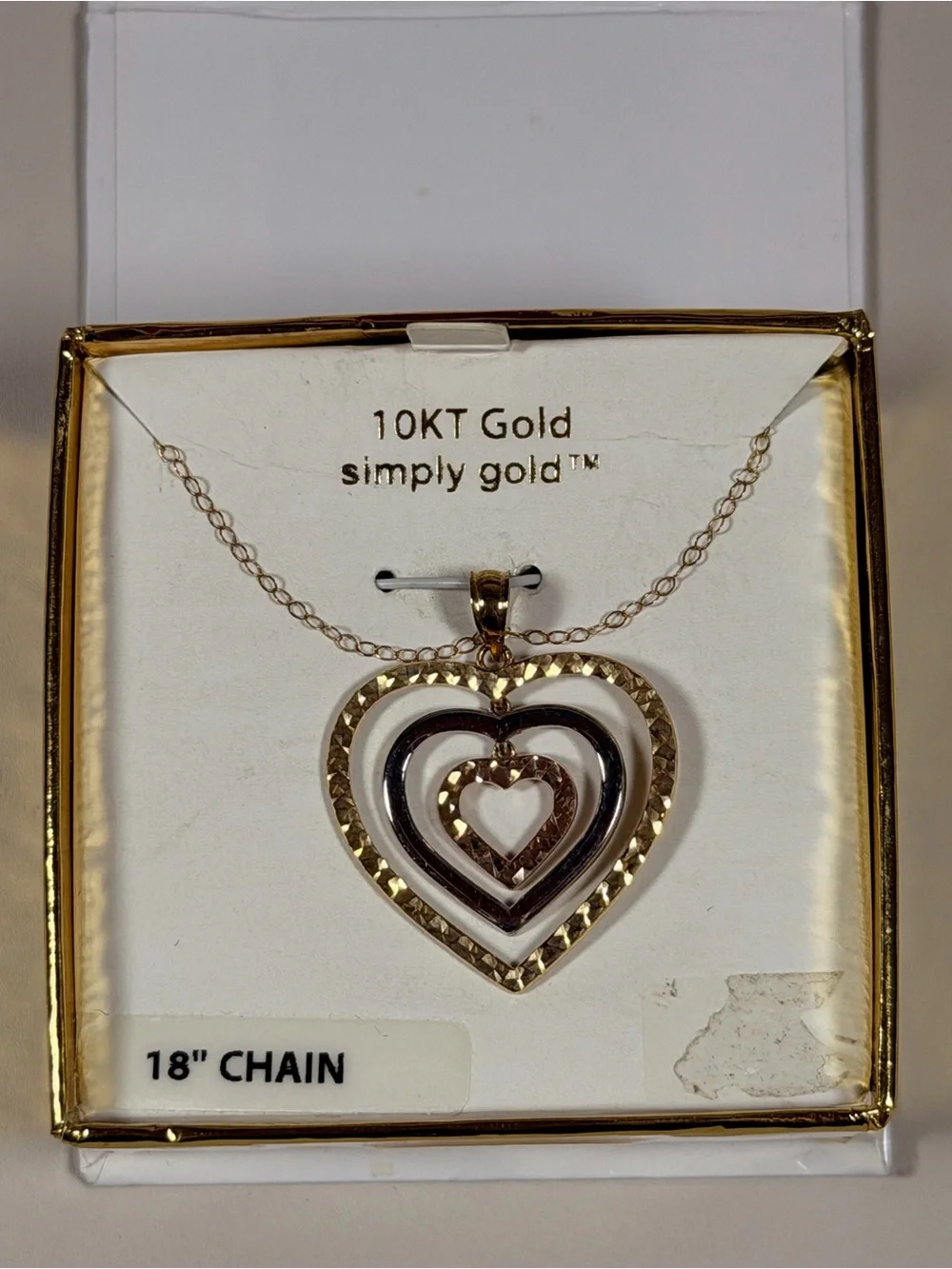 Two-Tone Heart Pendant Necklace in Gold & Silver - Simply Gold - Picture 2 of 3